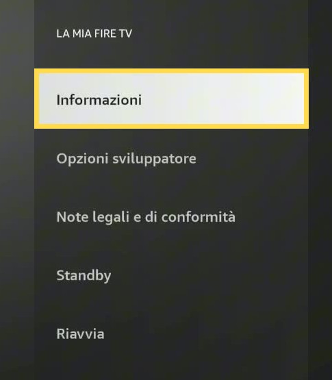 Apri Informazioni, se necessario — area da selezionare evidenziata in giallo.